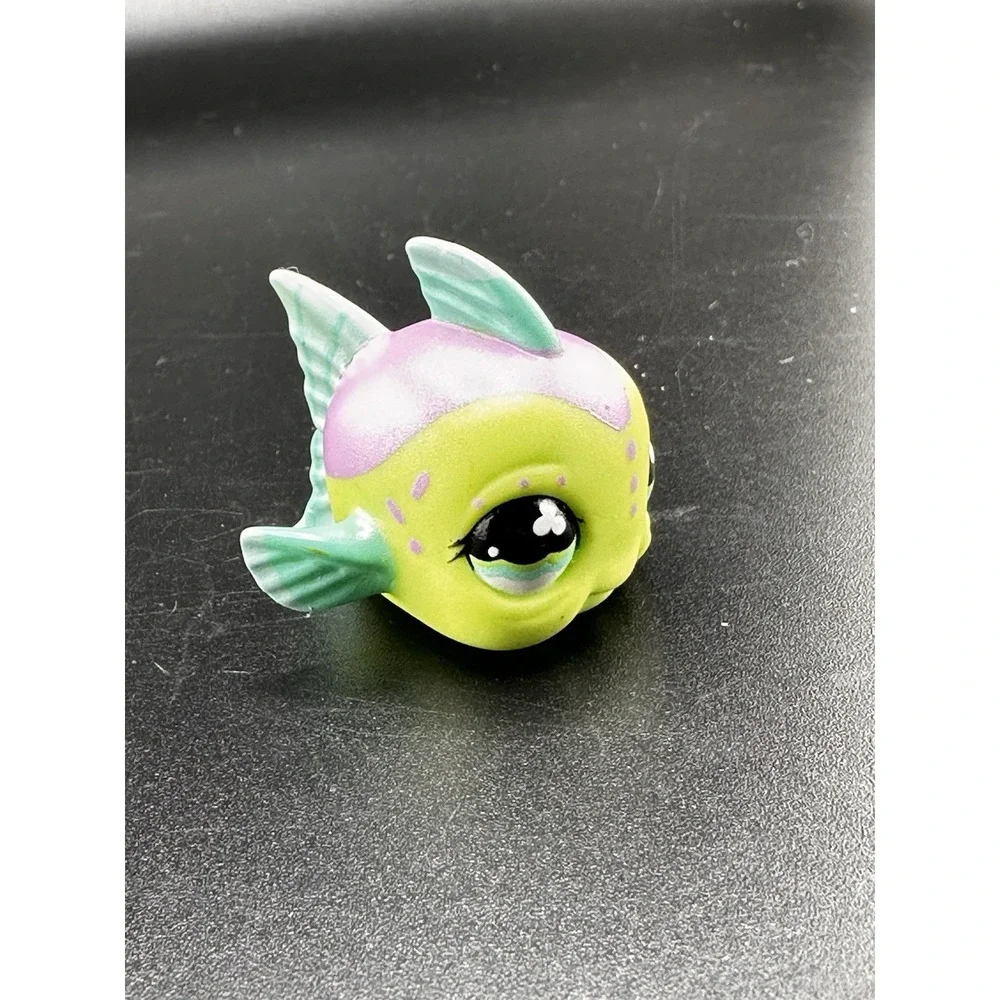 Littlest Pet Shop Authentic LPS #514 Green Purple Pufferfish Baby Fish Guppy